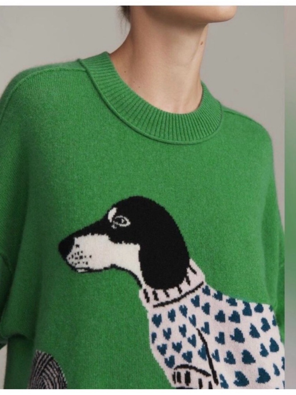 ISO Anthropologie Goldie Cashmere Dachshund Crew-Neck Sweater